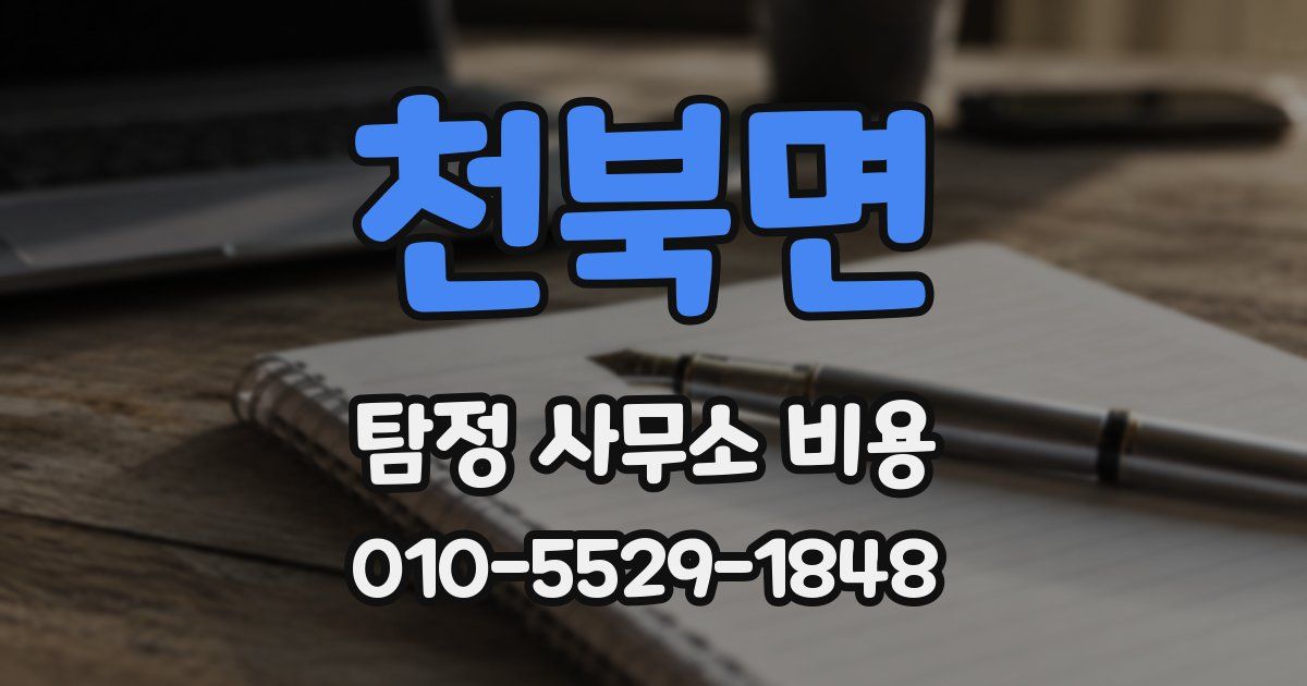 천북면 탐정 사무소 비용