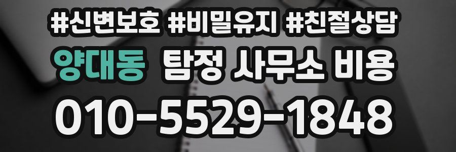 양대동 탐정 사무소 비용