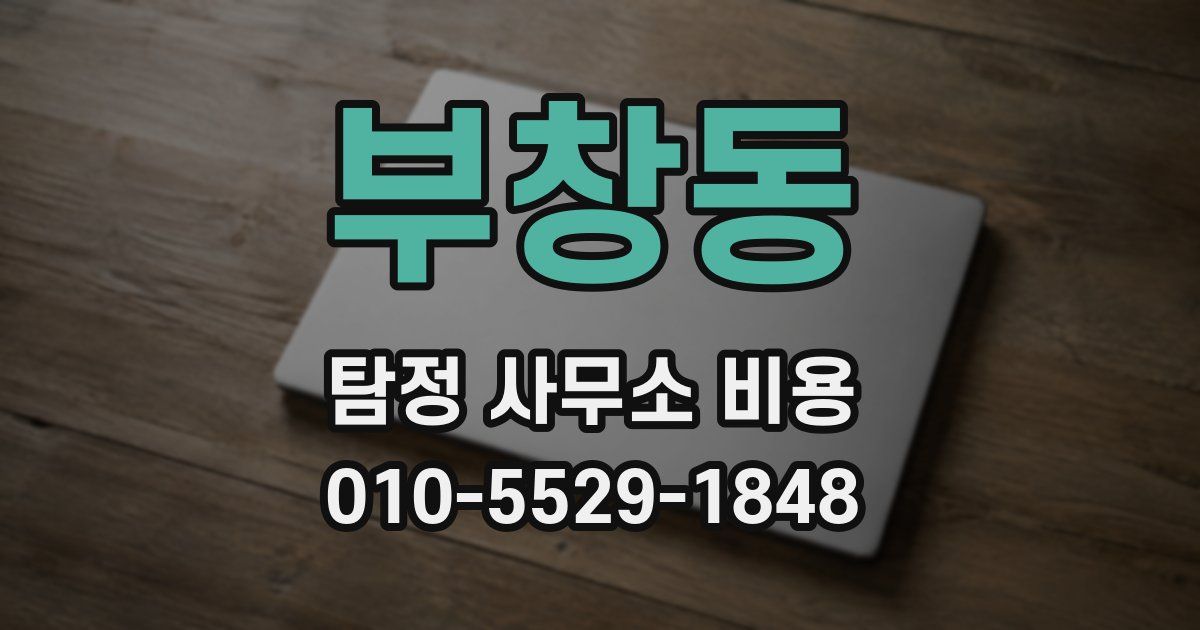 부창동 탐정 사무소 비용