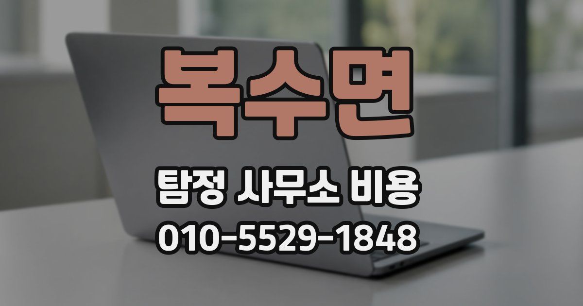 복수면 탐정 사무소 비용
