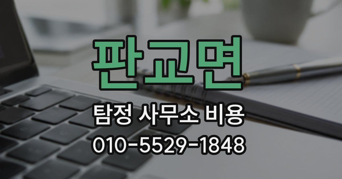 판교면 탐정 사무소 비용