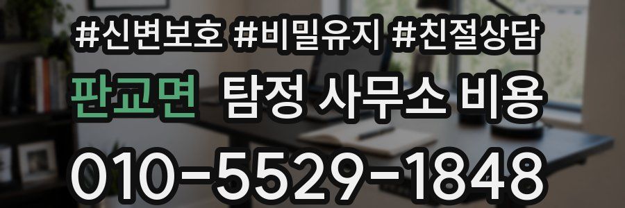 판교면 탐정 사무소 비용