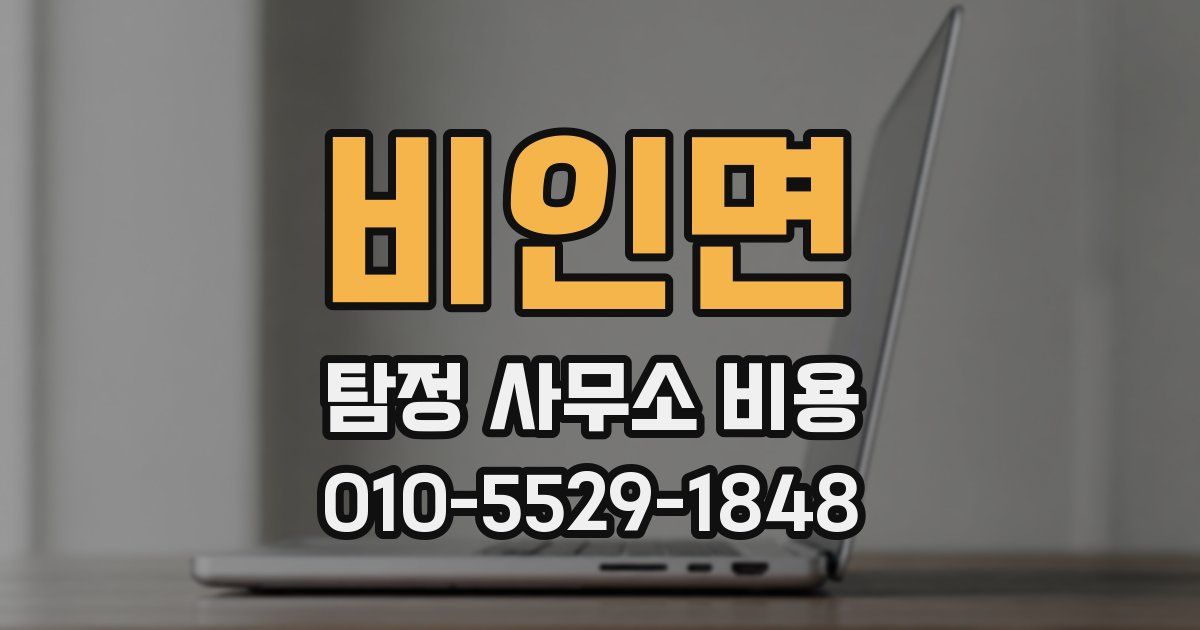 비인면 탐정 사무소 비용
