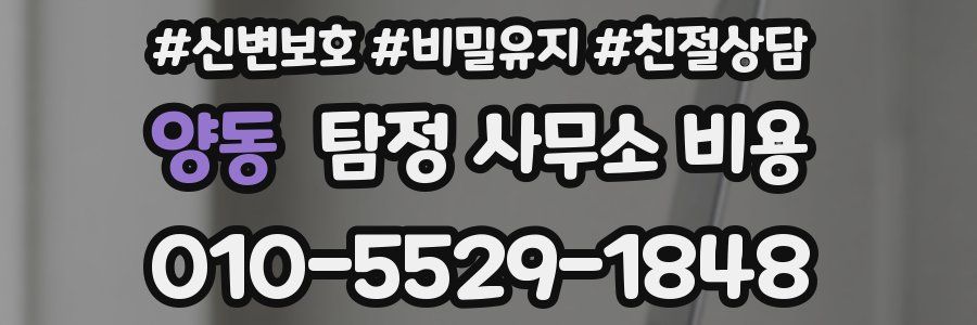 양동 탐정 사무소 비용