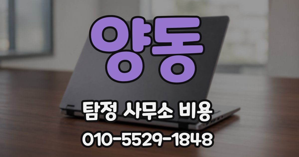 양동 탐정 사무소 비용