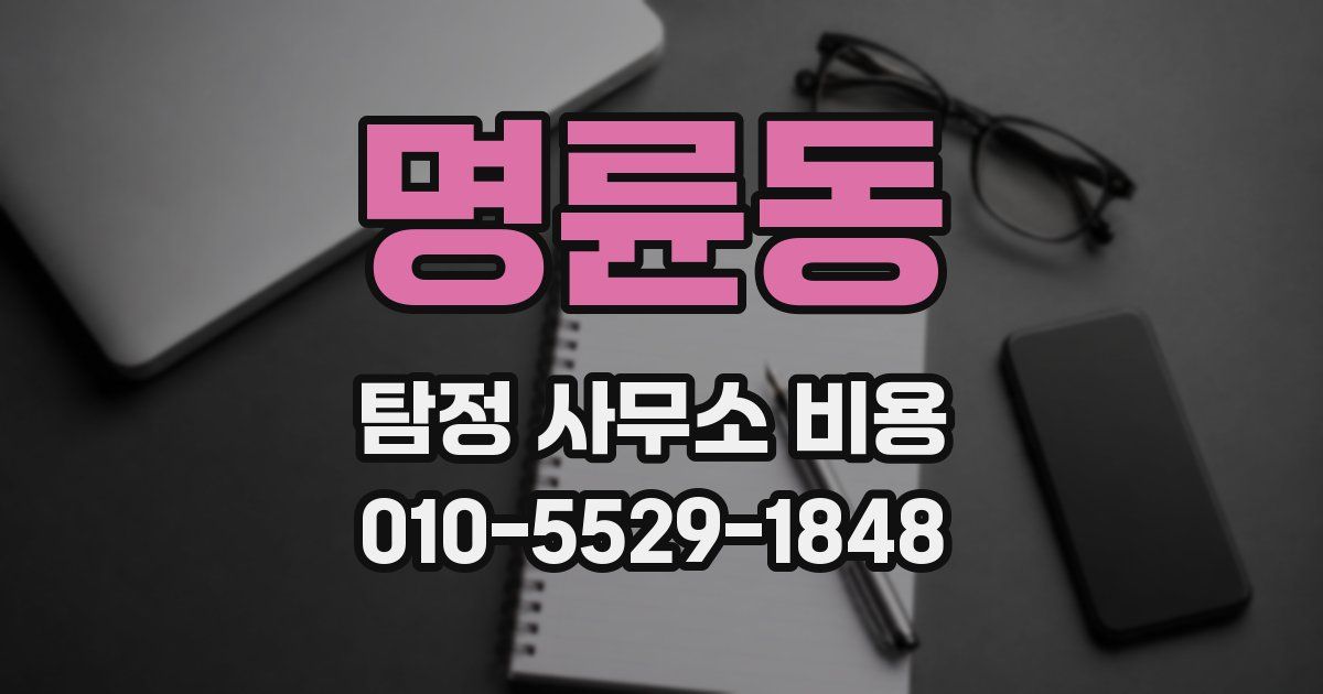 명륜동 탐정 사무소 비용
