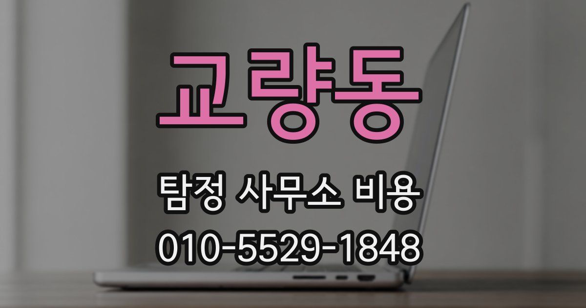 교량동 탐정 사무소 비용