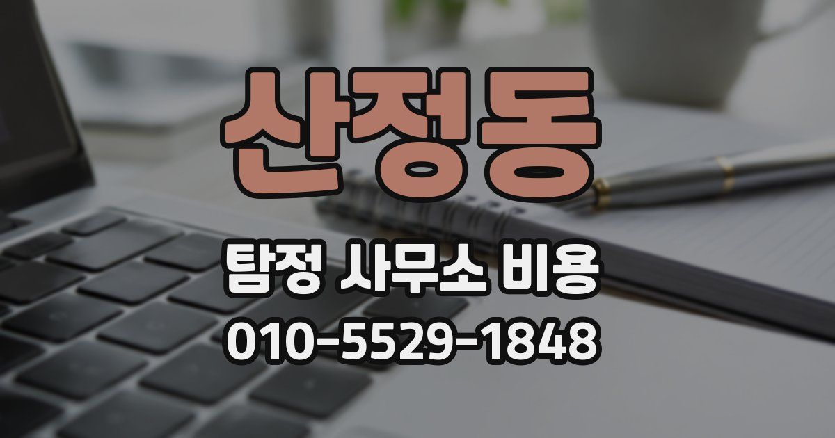 산정동 탐정 사무소 비용
