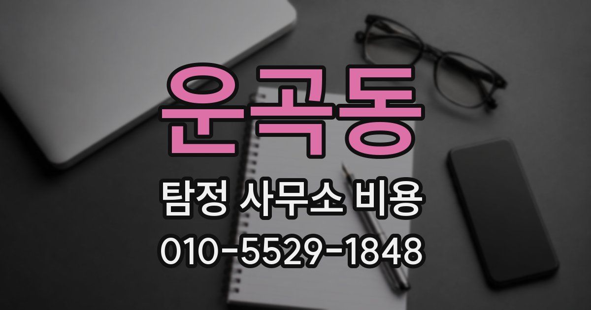 운곡동 탐정 사무소 비용