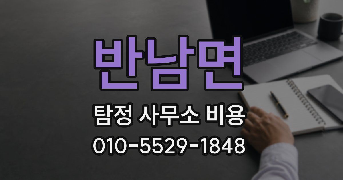 반남면 탐정 사무소 비용