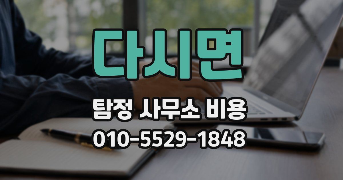 다시면 탐정 사무소 비용
