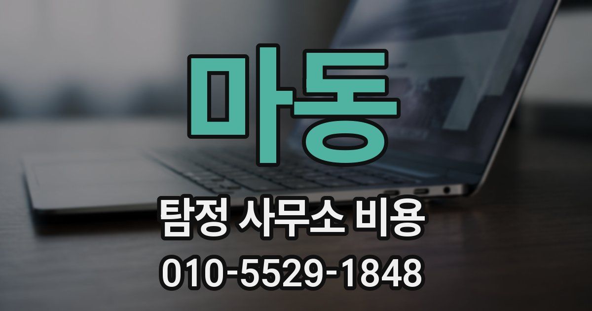 마동 탐정 사무소 비용