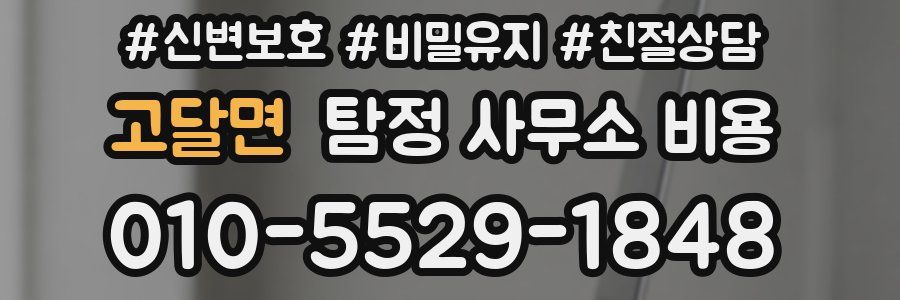 고달면 탐정 사무소 비용