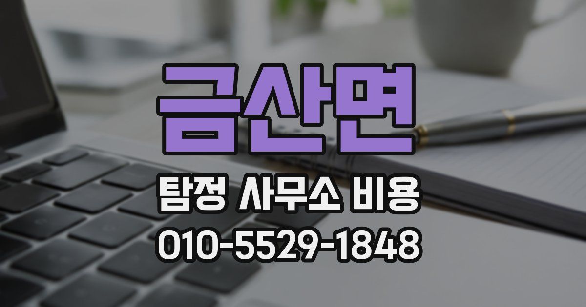 금산면 탐정 사무소 비용