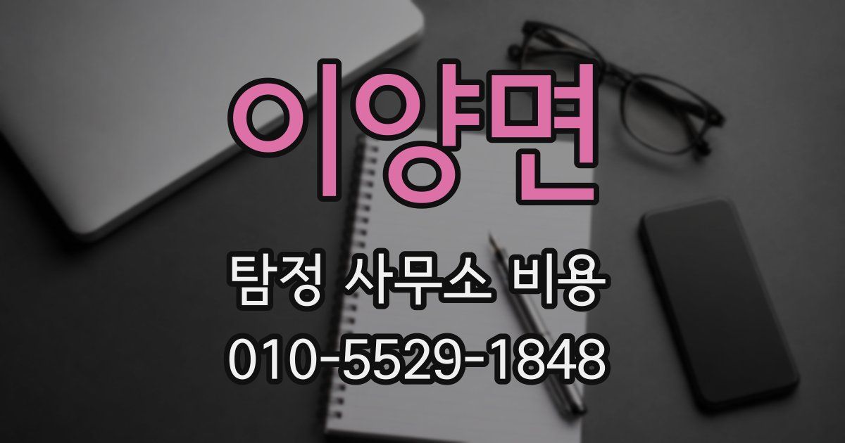 이양면 탐정 사무소 비용