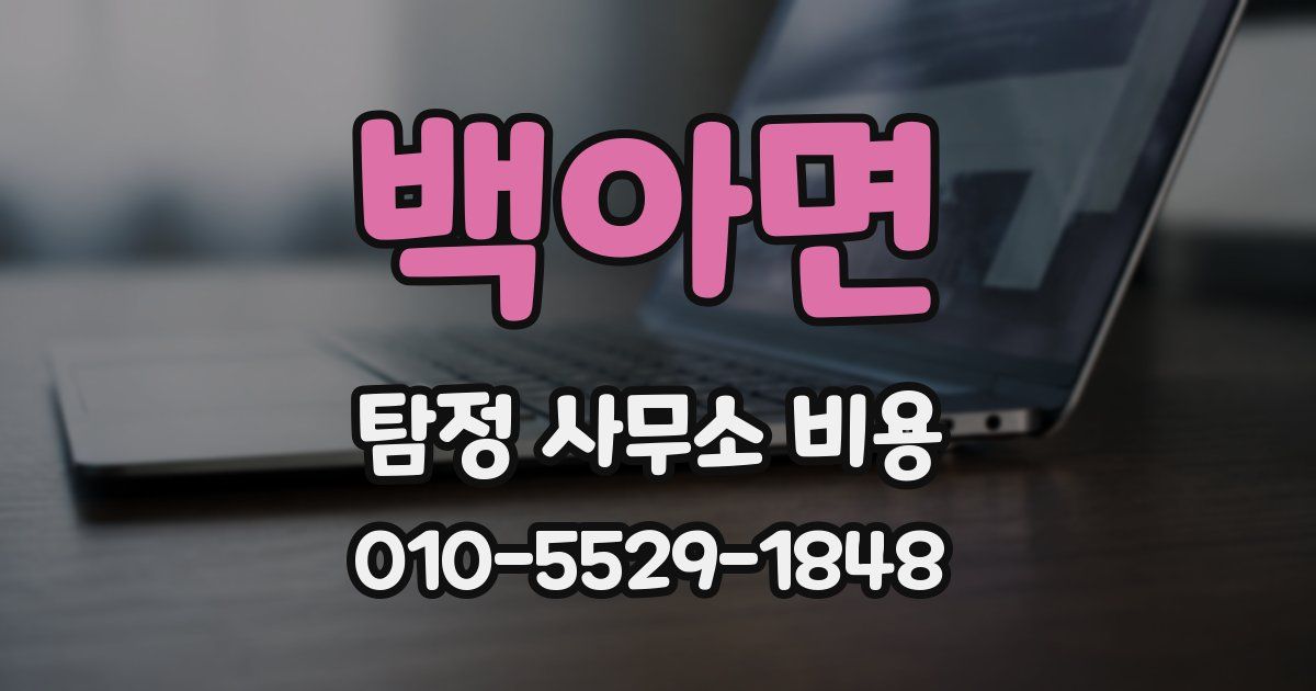 백아면 탐정 사무소 비용