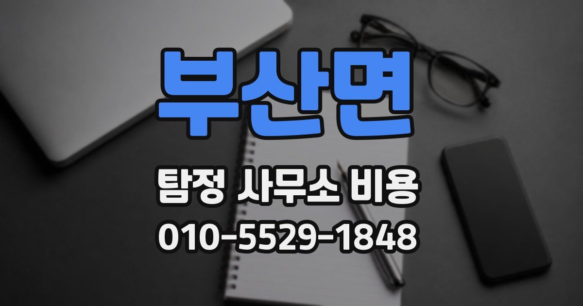 부산면 탐정 사무소 비용