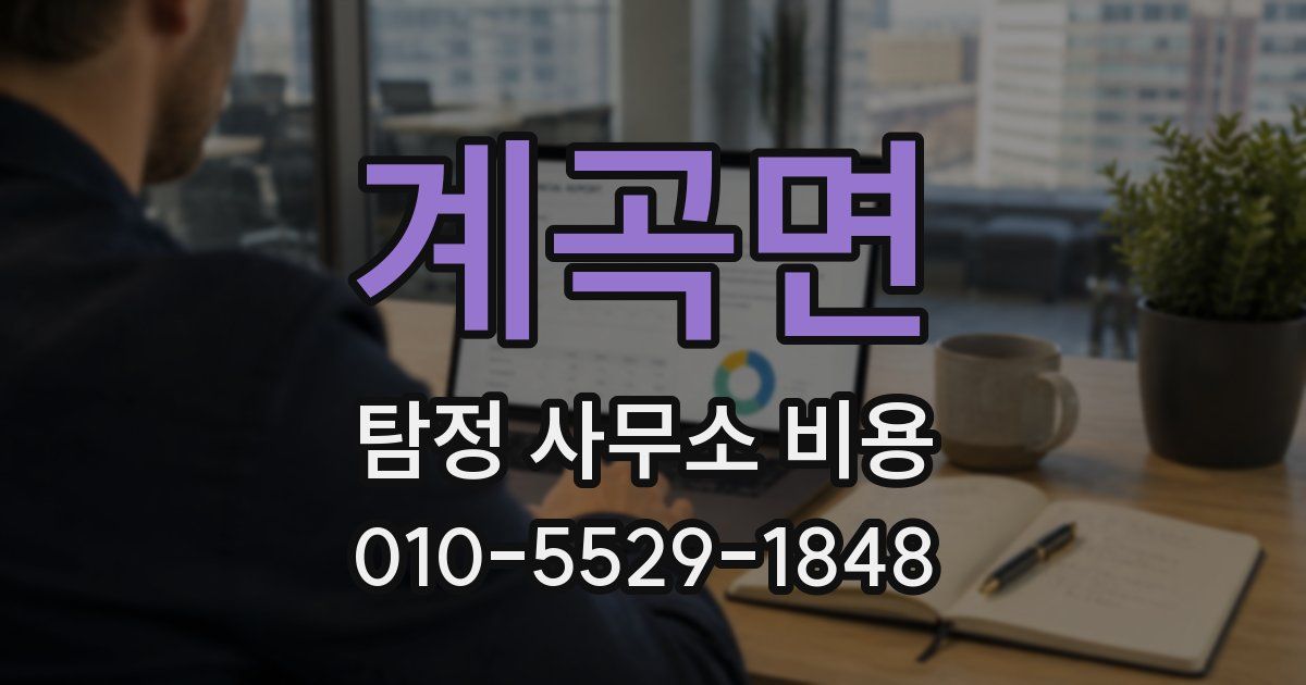 계곡면 탐정 사무소 비용