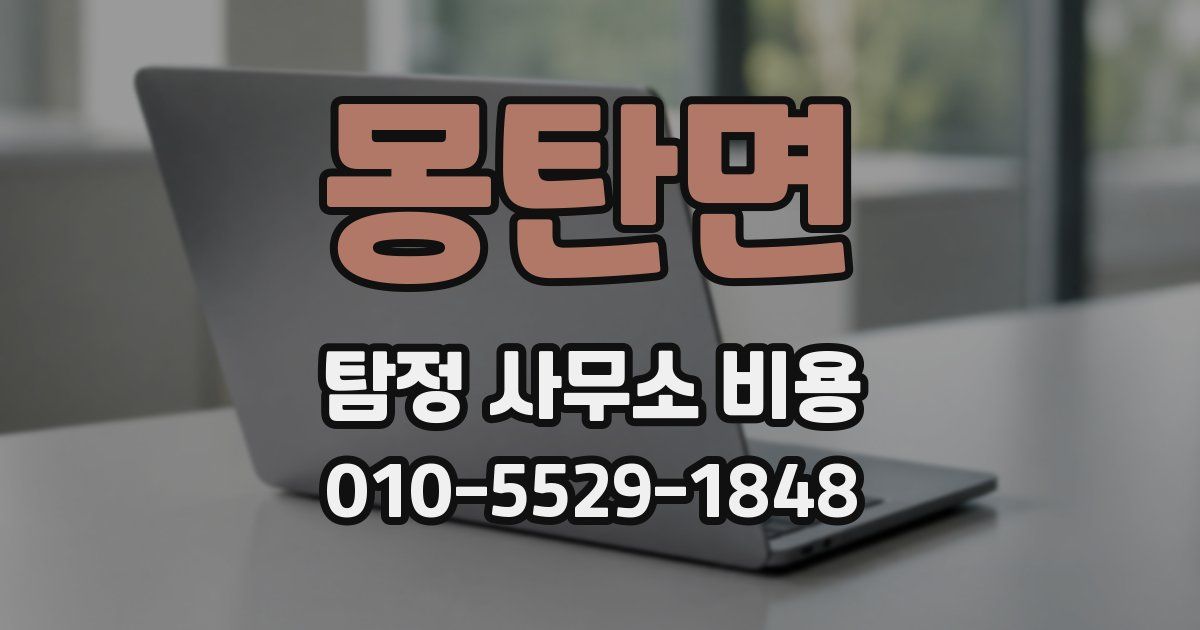 몽탄면 탐정 사무소 비용