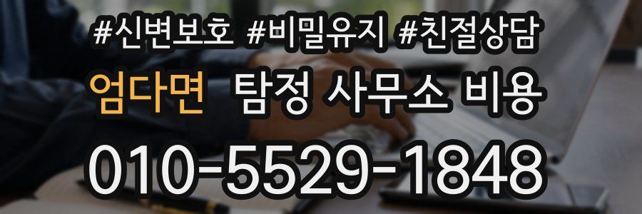 엄다면 탐정 사무소 비용