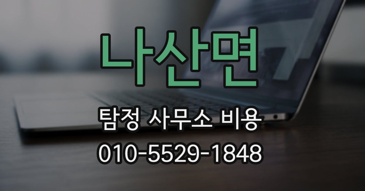 나산면 탐정 사무소 비용