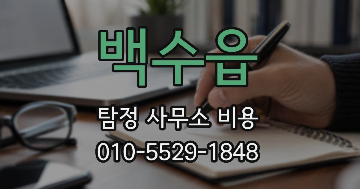 백수읍 탐정 사무소 비용