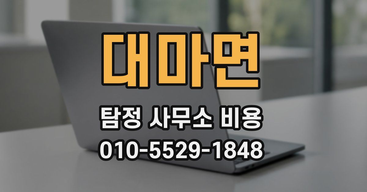 대마면 탐정 사무소 비용