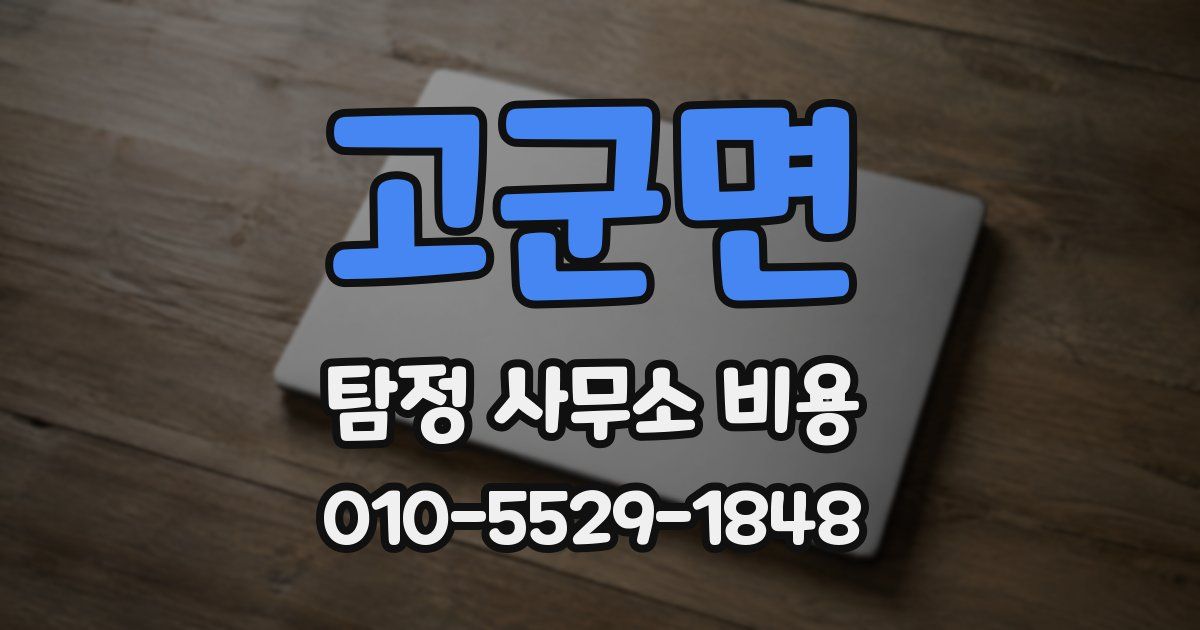고군면 탐정 사무소 비용