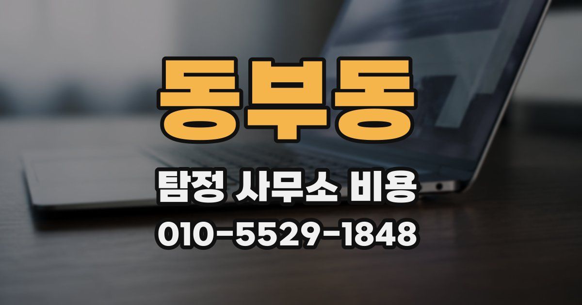 동부동 탐정 사무소 비용