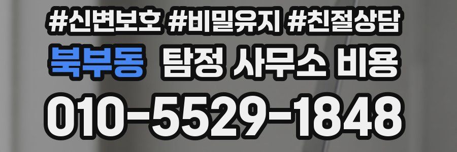 북부동 탐정 사무소 비용