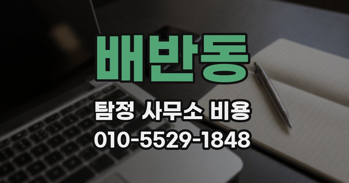 배반동 탐정 사무소 비용