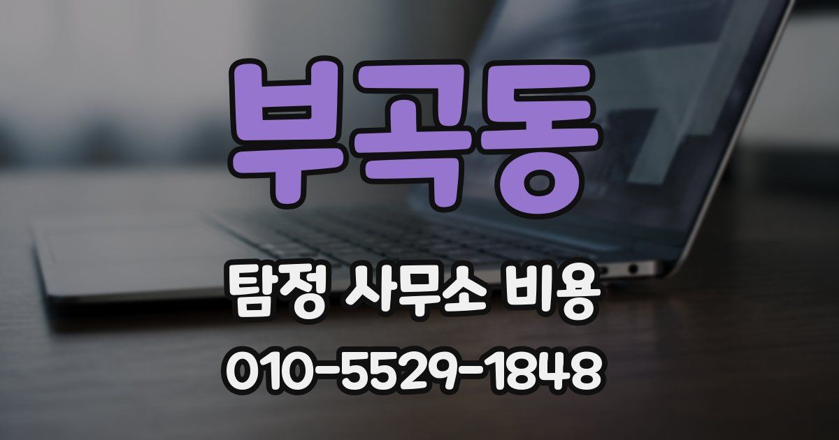 부곡동 탐정 사무소 비용