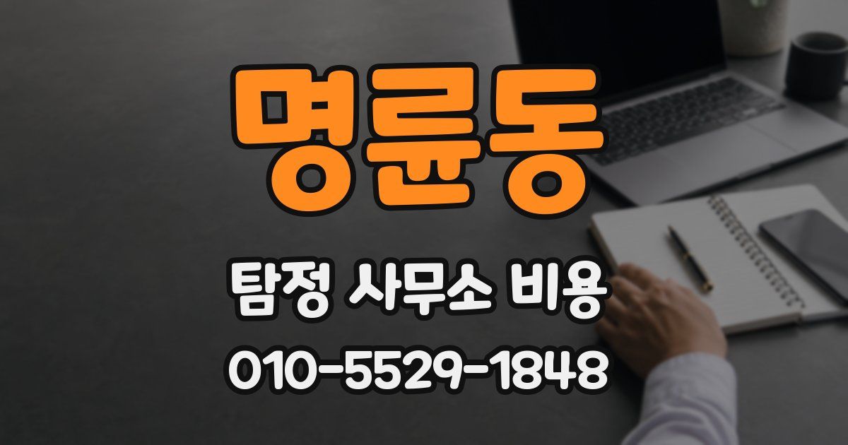 명륜동 탐정 사무소 비용