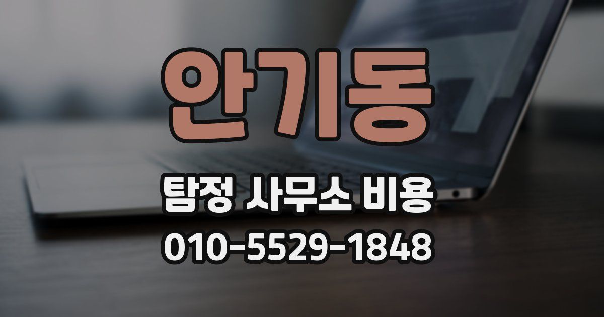 안기동 탐정 사무소 비용