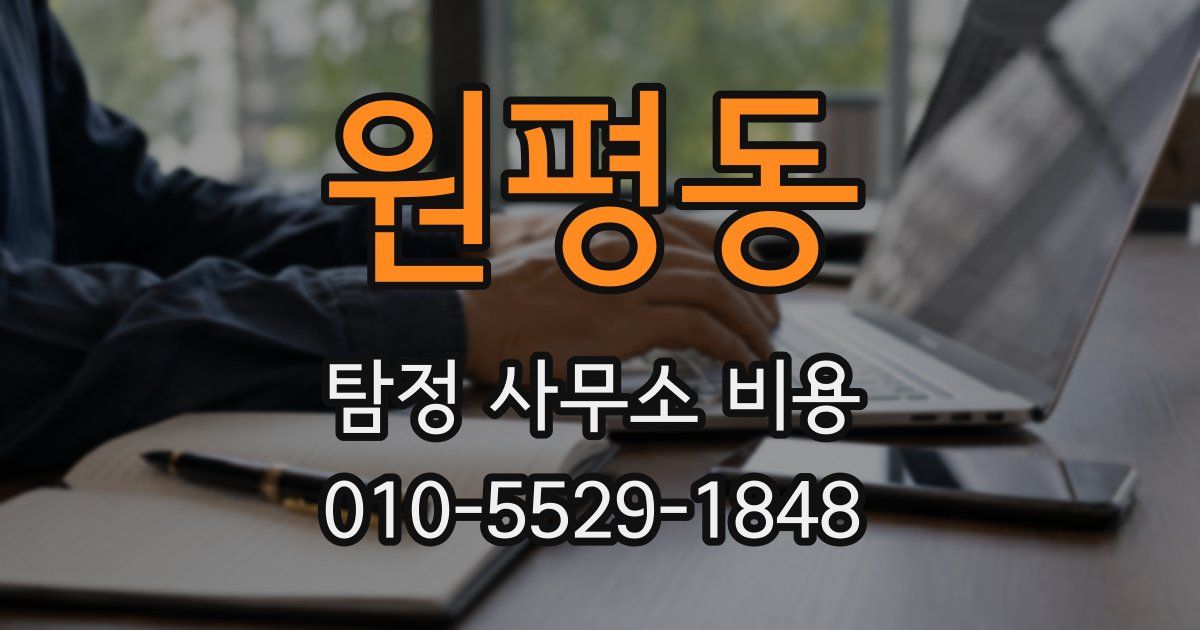 원평동 탐정 사무소 비용