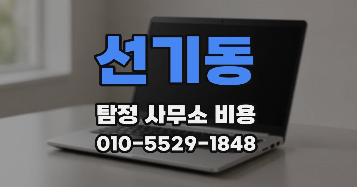 선기동 탐정 사무소 비용