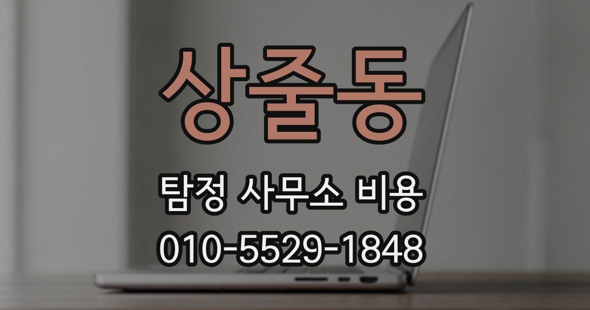 상줄동 탐정 사무소 비용