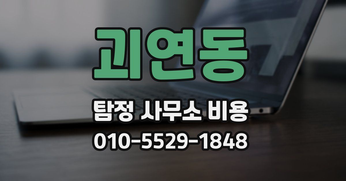 괴연동 탐정 사무소 비용