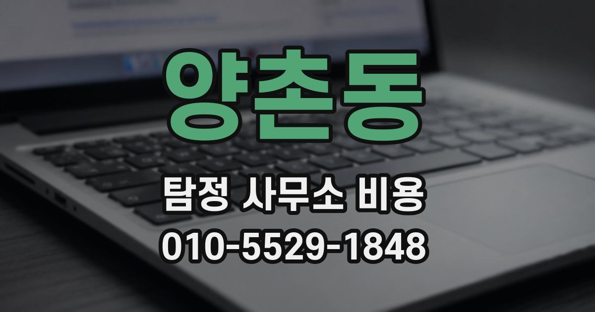 양촌동 탐정 사무소 비용