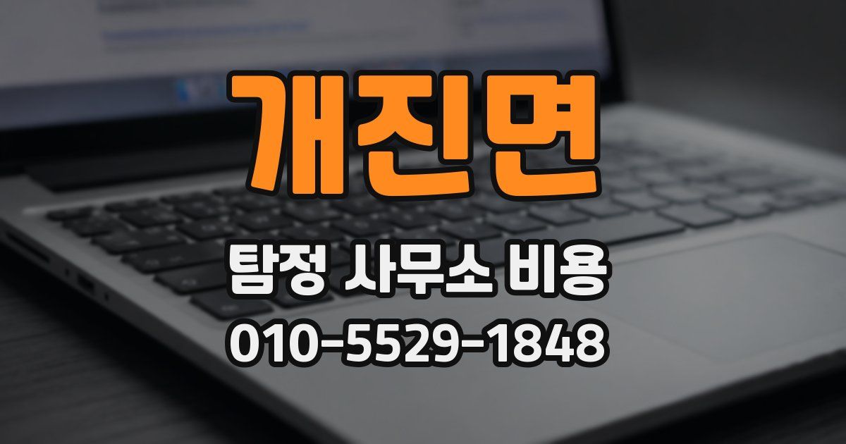 개진면 탐정 사무소 비용