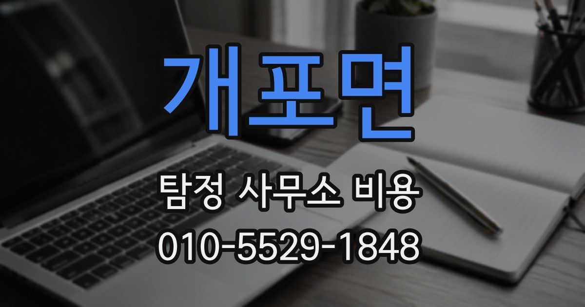 개포면 탐정 사무소 비용
