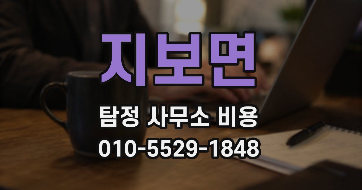 지보면 탐정 사무소 비용