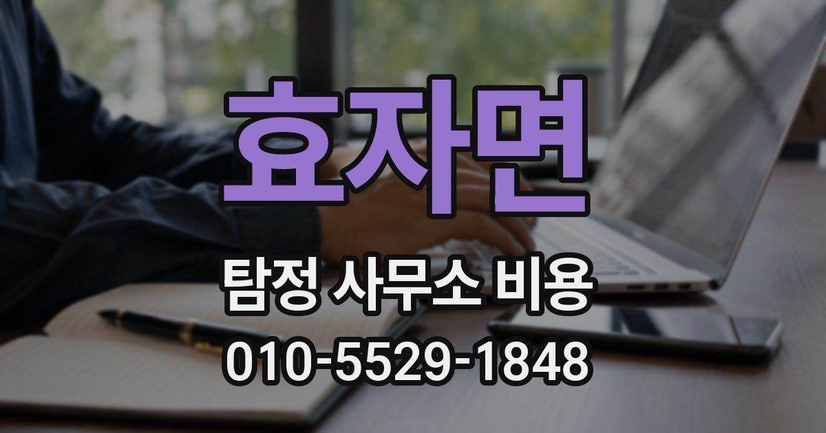 효자면 탐정 사무소 비용