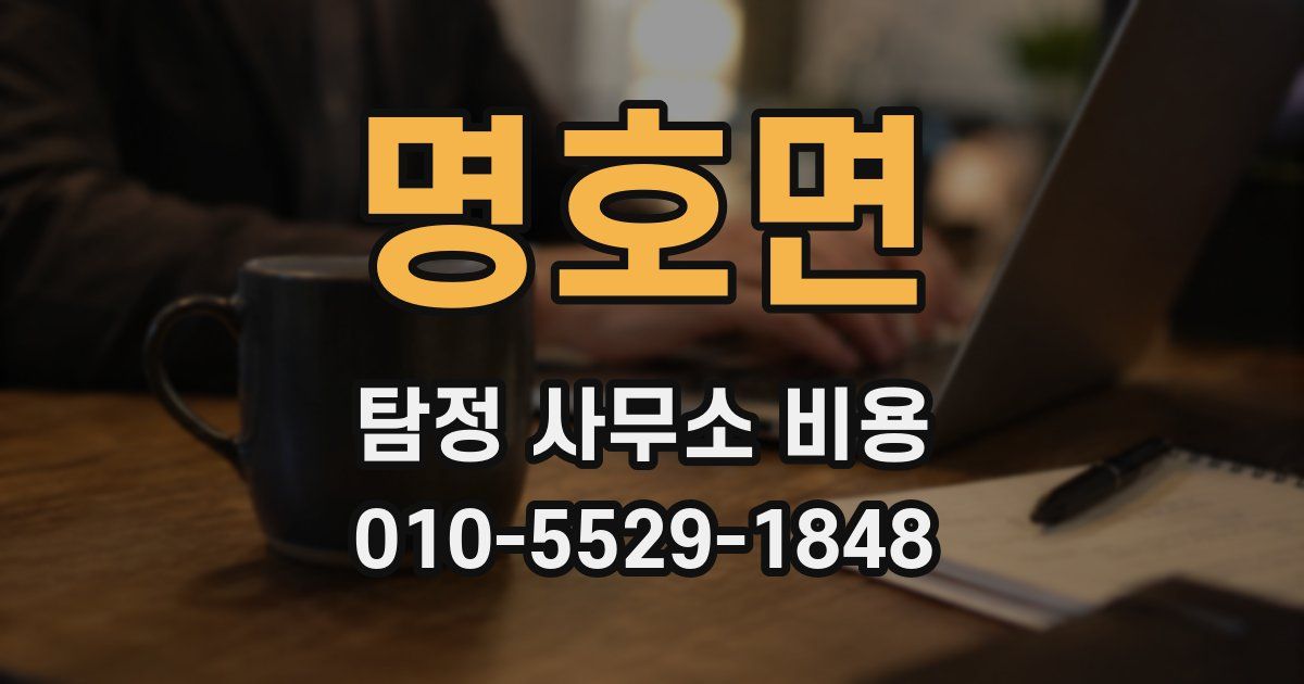 명호면 탐정 사무소 비용