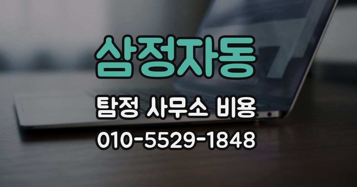 삼정자동 탐정 사무소 비용