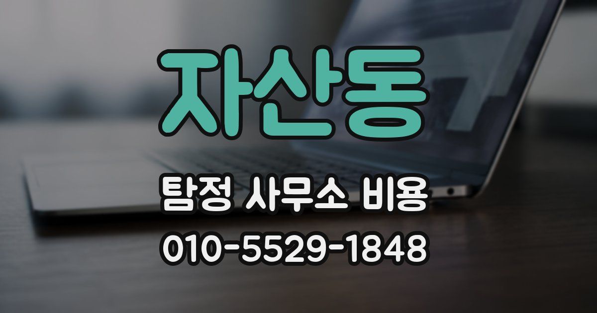 자산동 탐정 사무소 비용