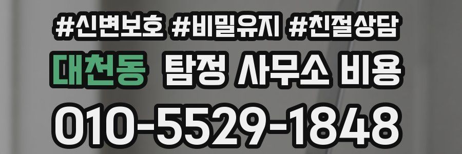 대천동 탐정 사무소 비용