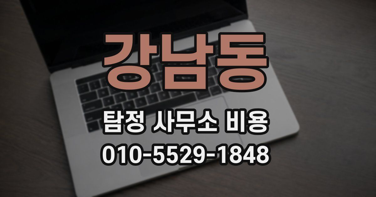 강남동 탐정 사무소 비용