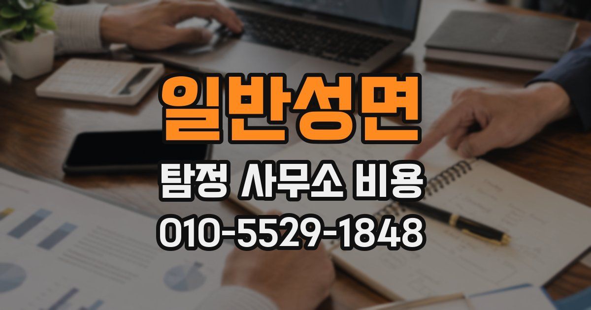 일반성면 탐정 사무소 비용