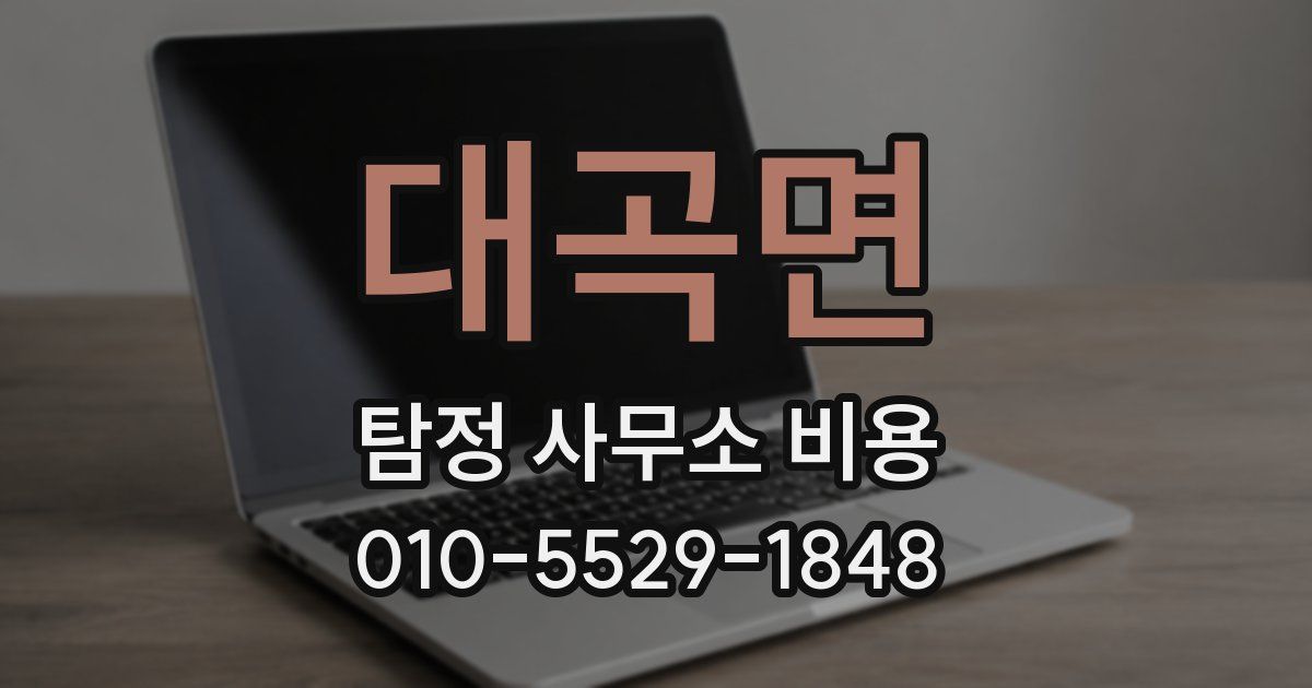 대곡면 탐정 사무소 비용